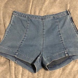 High waisted jean shorts